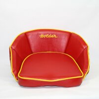 Sitzkissen mit Holder-Logo, 22cm, rot/gelb